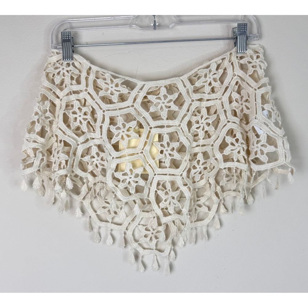 A'reve Women's Crochet Embroidered Knit Cape Neck Wrap One Size NWT